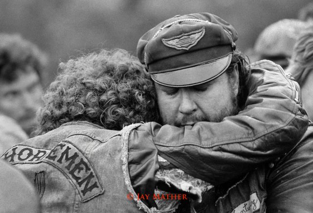 MEET THE MOST FEROCIOUS MOTORCYCLE CLUB: IRON HORSEMEN GANG-FUNERAL-BRO-HUG