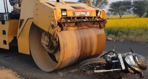 bike crushed under road roller motorcyclediaries