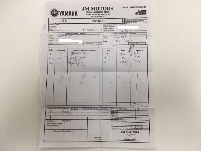 Beware, check job card before getting your bike service Motorcyclediaries